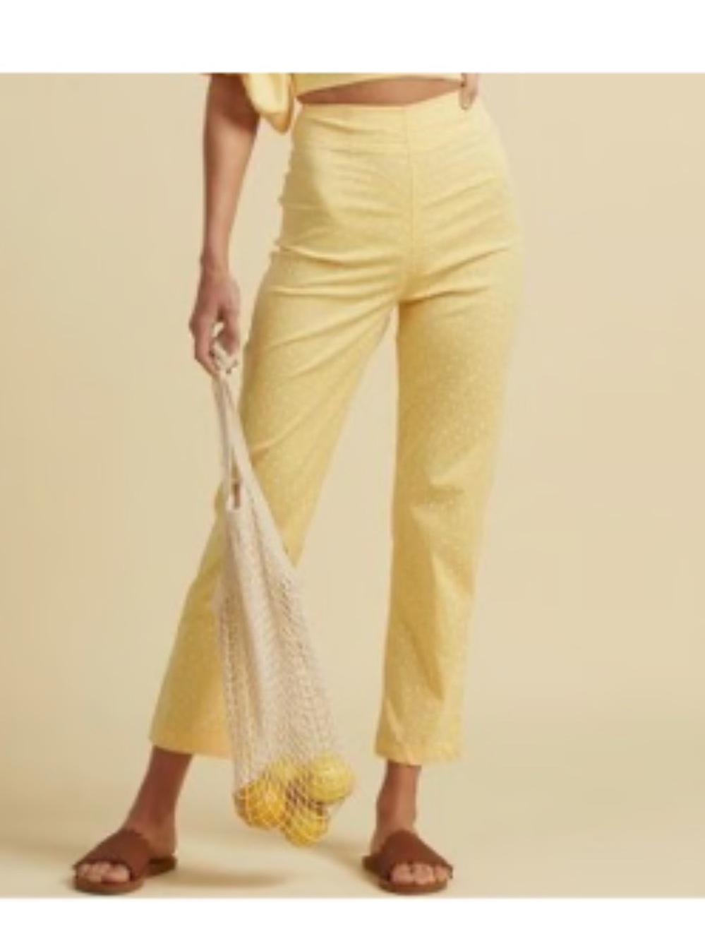 Billabong x the salty blonde yellow and white polka dot pants - Picture 2 of 10